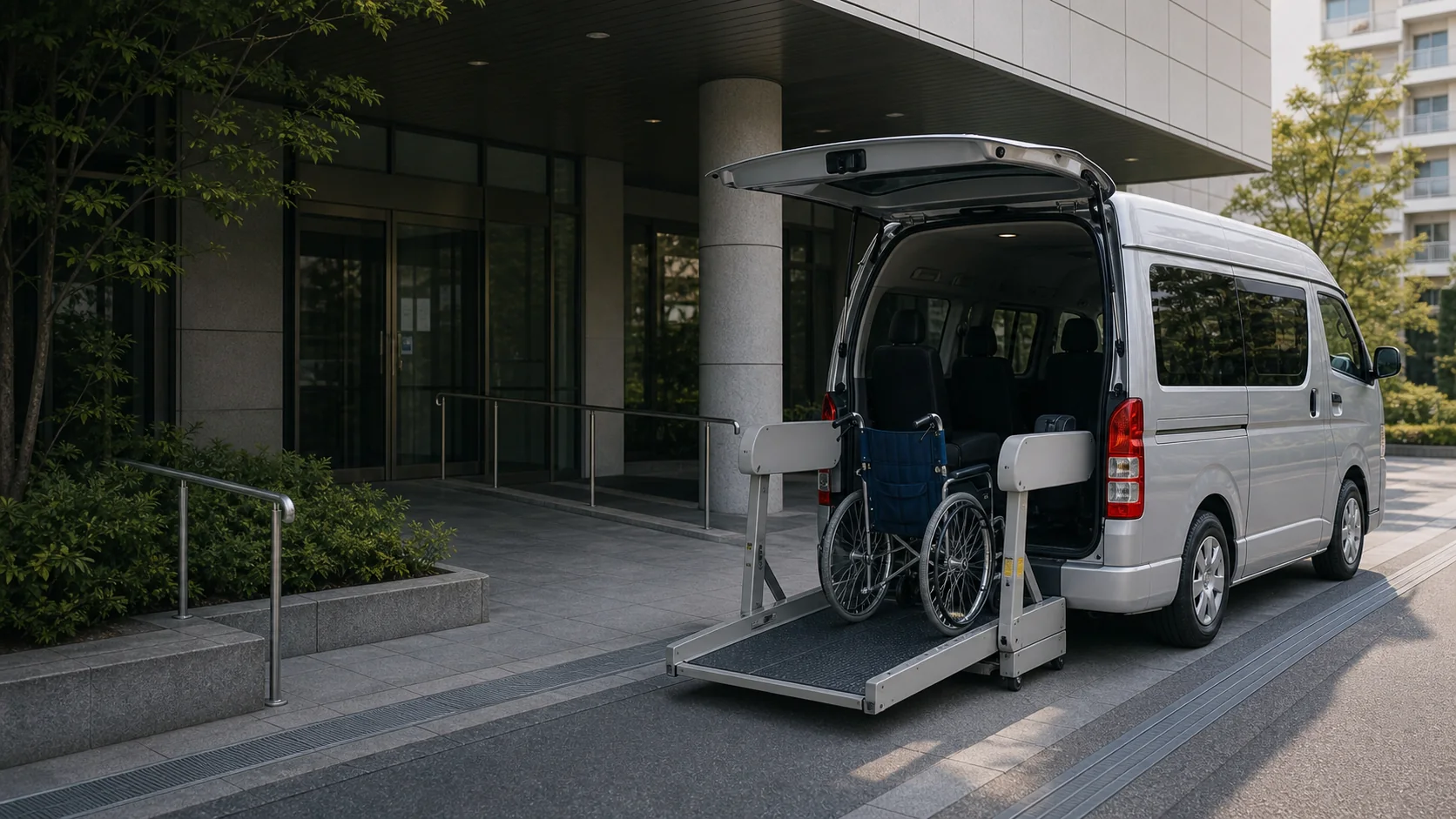 車椅子リフト付きの介護タクシー（トヨタ ハイエース）